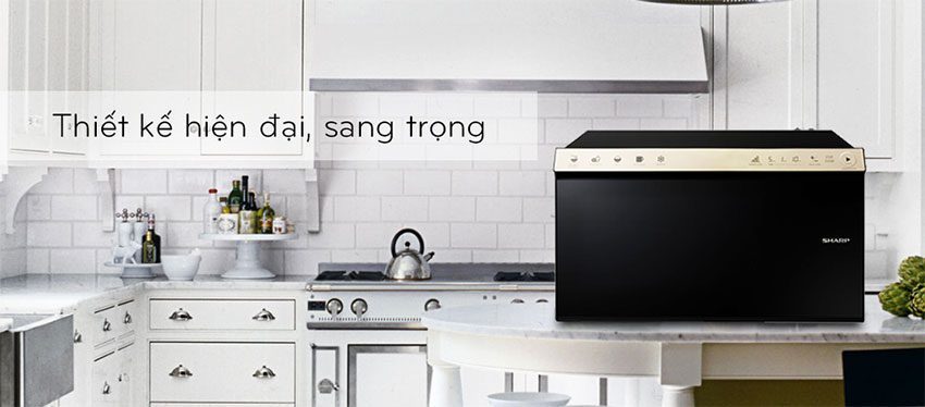 Thiết kế hiện đại, sang trọng của lò vi sóng điện tử Sharp R-29D2(G)VN 