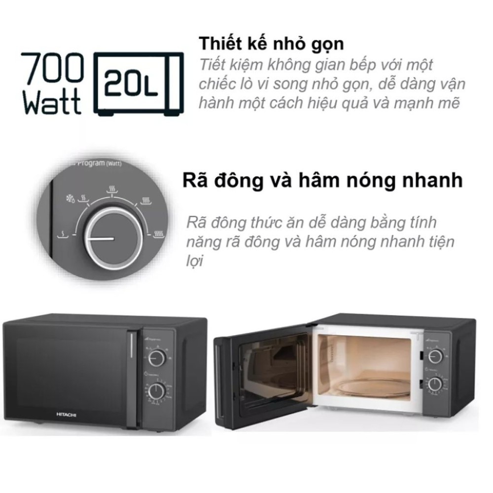 Lò vi sóng Hitachi 20 lít HMR-M2002 - Hàng chính hãng