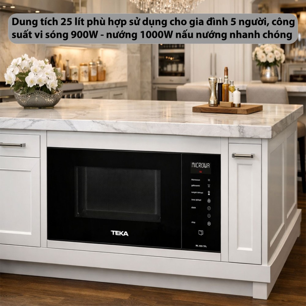 Lò vi sóng kết hợp nướng Teka ML-825-TFL-BK - Hàng chính hãng