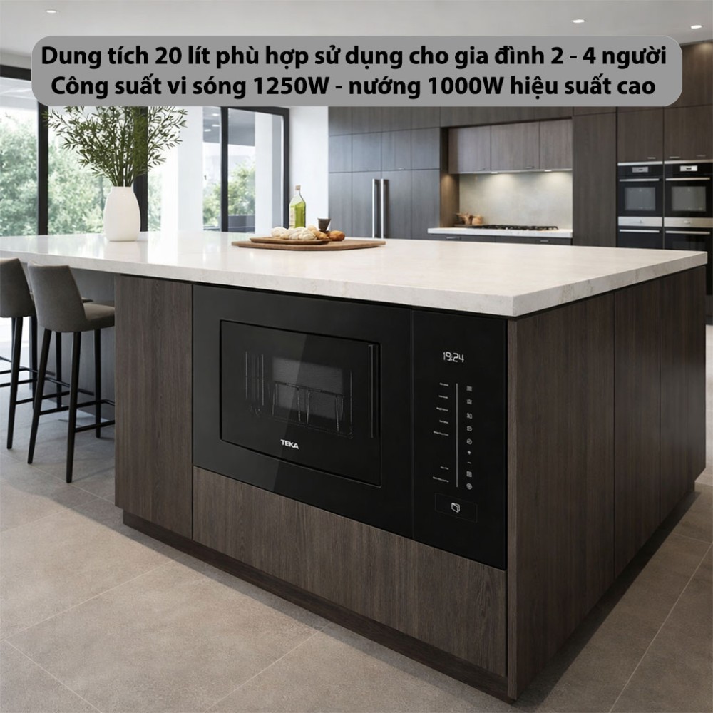 Lò vi sóng kết hợp nướng Teka MLEG-820-FI-BK - Hàng chính hãng
