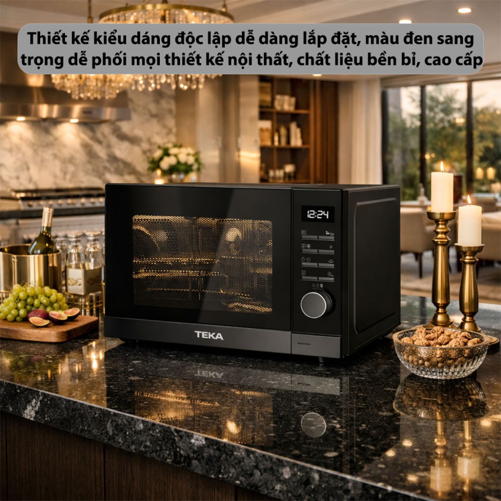Lò vi sóng kết hợp nướng và chiên không dầu Teka HMWE-FS23-GC-BK-AirFry - Hàng chính hãng
