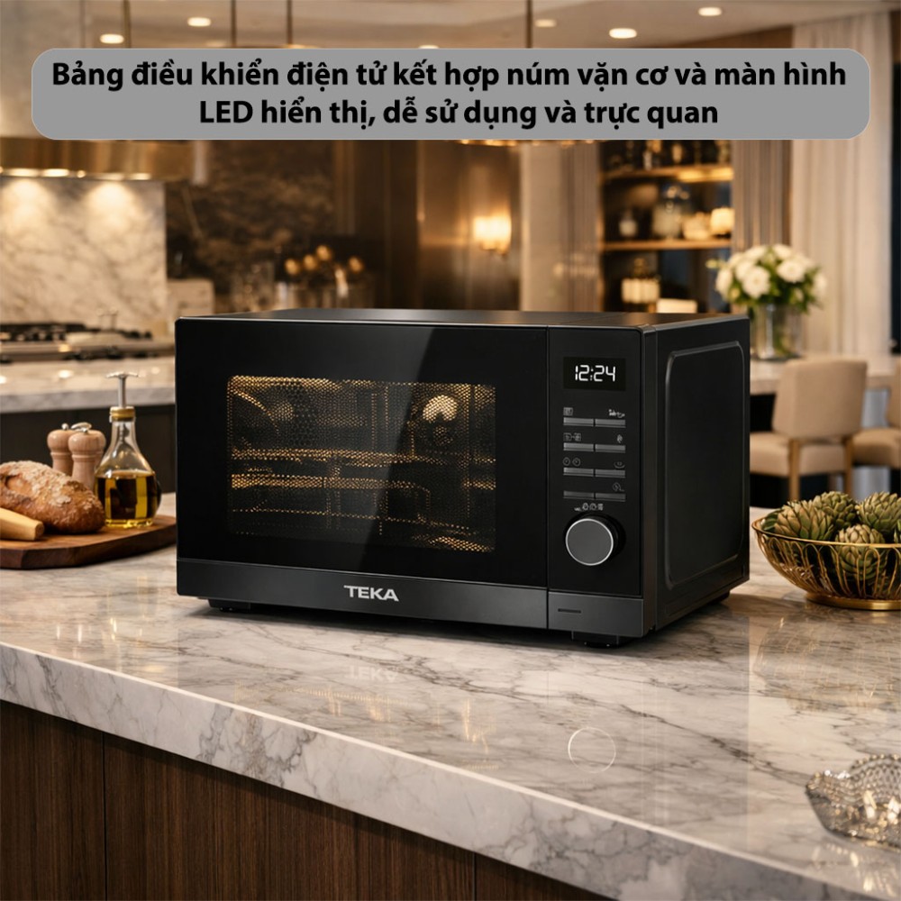 Lò vi sóng kết hợp nướng và chiên không dầu Teka HMWE-FS23-GC-BK-AirFry - Hàng chính hãng