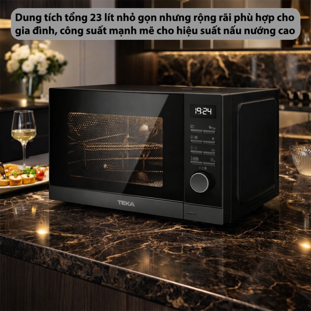Lò vi sóng kết hợp nướng và chiên không dầu Teka HMWE-FS23-GC-BK-AirFry - Hàng chính hãng