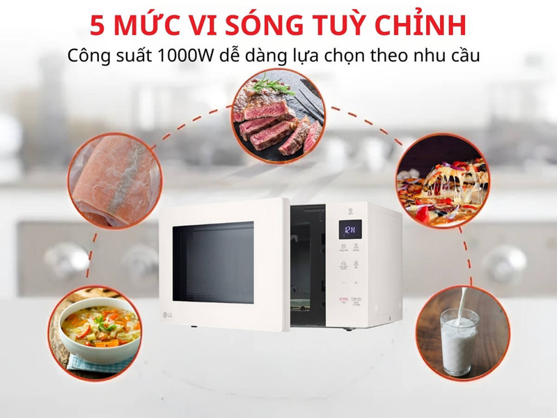 5 mức điều chỉnh công suất cho phù hợp với từng món ăn