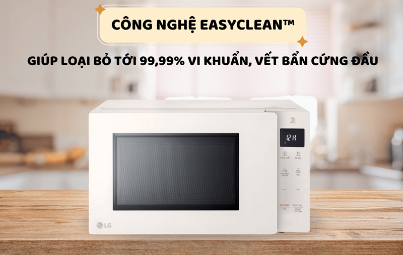 Công nghệ EasyClean™ loại bỏ tới 99,99% vi khuẩn, vết bẩn.