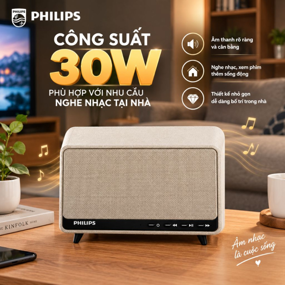 Loa Bluetooth PhilipsTAS6500WT/70 - Hàng chính hãng