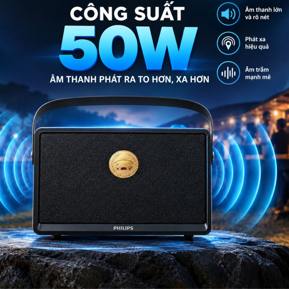 Loa Bluetooth Philips AS3002BK/70 - Hàng chính hãng
