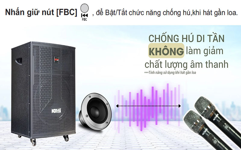 Tính năng chống hú Di Tần của Loa karaoke di động Acnos CB302G