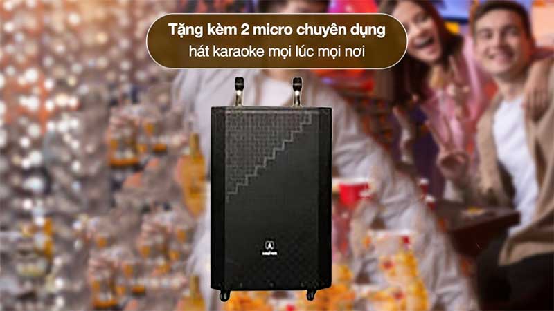 2 micro không dây của Loa karaoke di động Asanzo AK50