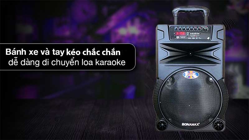 Bánh xe và tay kéo của Loa karaoke di động Ronamax N12
