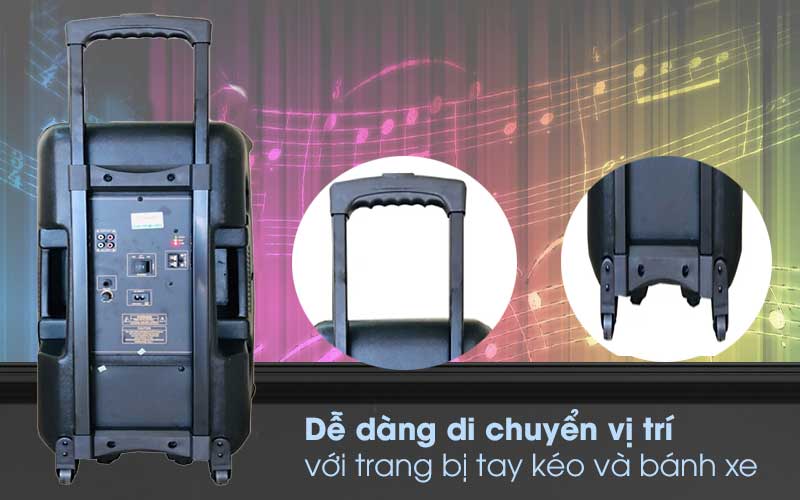 Thiết kế dễ di chuyển của Loa karaoke di động Ronamax S15