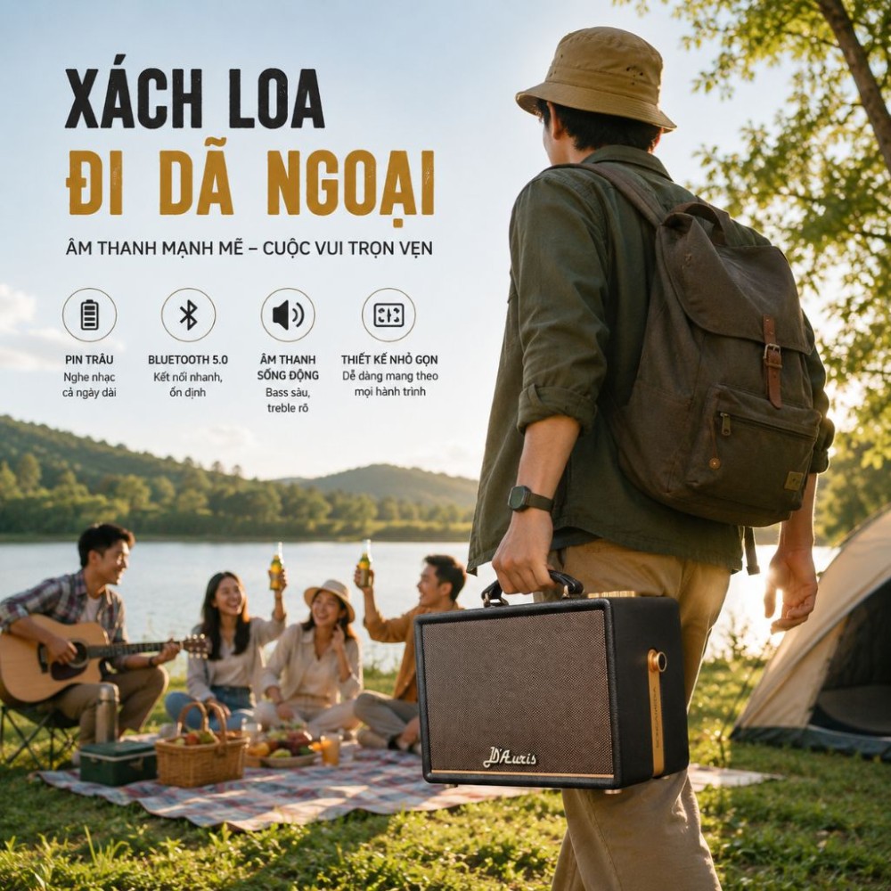 Loa karaoke xách tay Acnos D'AURIS 200 - Hàng chính hãng
