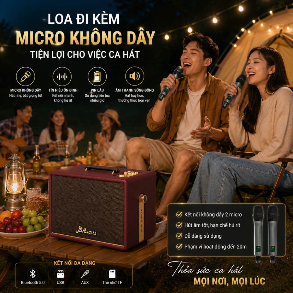 Loa karaoke xách tay Acnos D'AURIS 200 - Hàng chính hãng