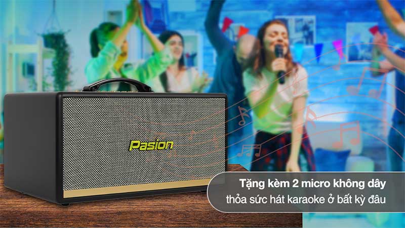 2 micro không dây của Loa karaoke xách tay Paramax Pasion 2C