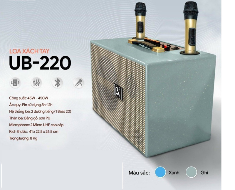Thông số kỹ thuật của loa karaoke xách tay Beta Three UB-220