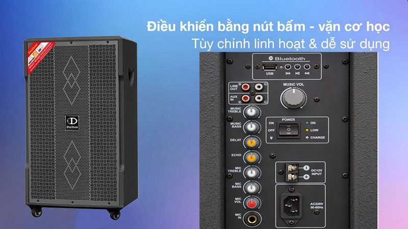 Bảng điều khiển của Loa kéo Dalton TS-12G400XP