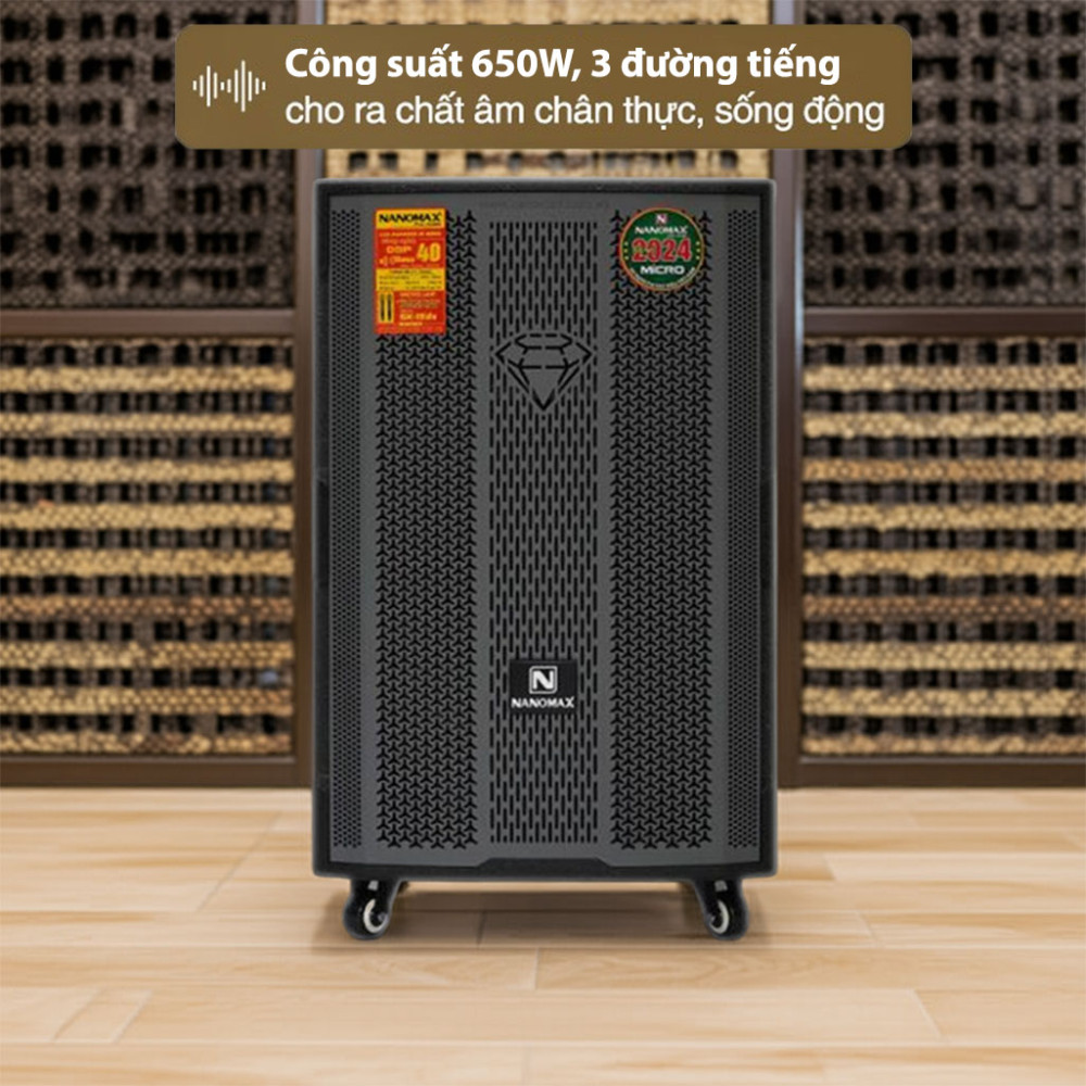 Loa kéo Nanomax SK-15D5 Bass 40cm 650W hoạt động với công suất lớn