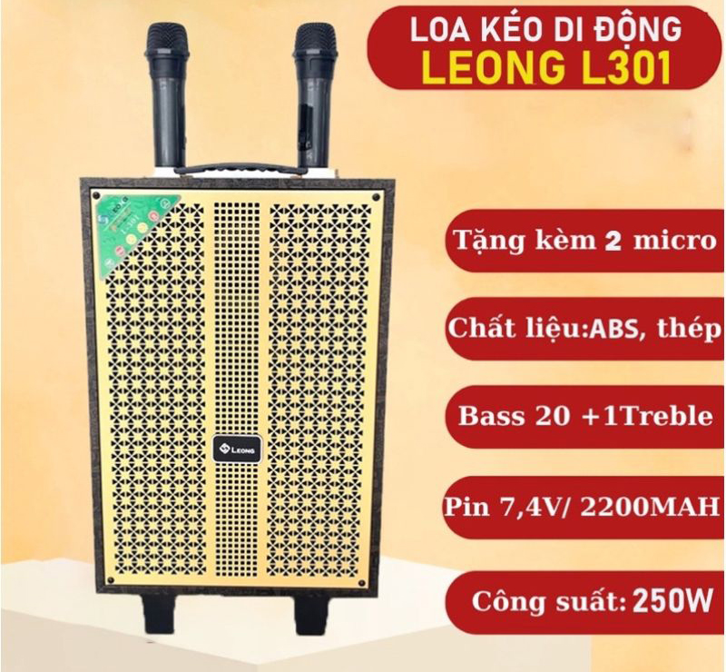 Thông số kỹ thuật của loa kéo di động Leong L301