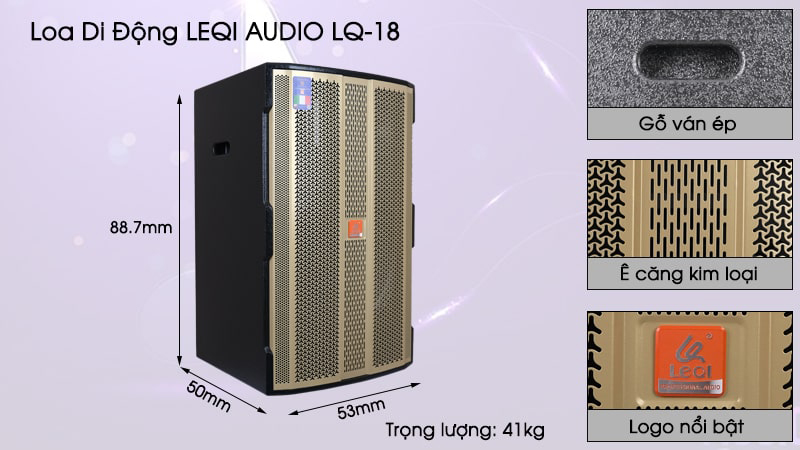 Kích thước của loa kéo di động Leqi LQ18