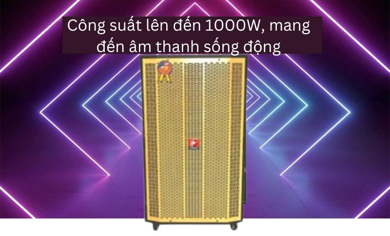 Công suất lên đến 1000W, cho âm thanh sống động vang xa