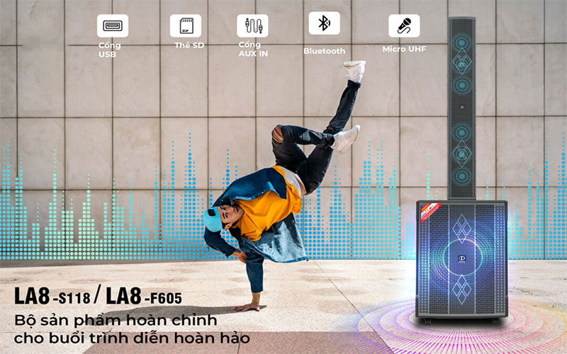 Loa nhạc sống Dalton LA8-S118 và LA8-F605