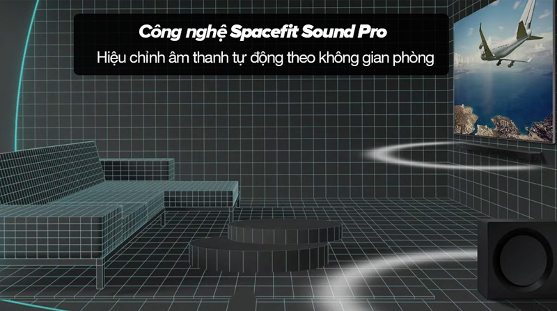 công nghệ hiện đại: Dolby Atmos/DTS:X, SpaceFit Sound Pro,..cho âm thanh sống động như thật