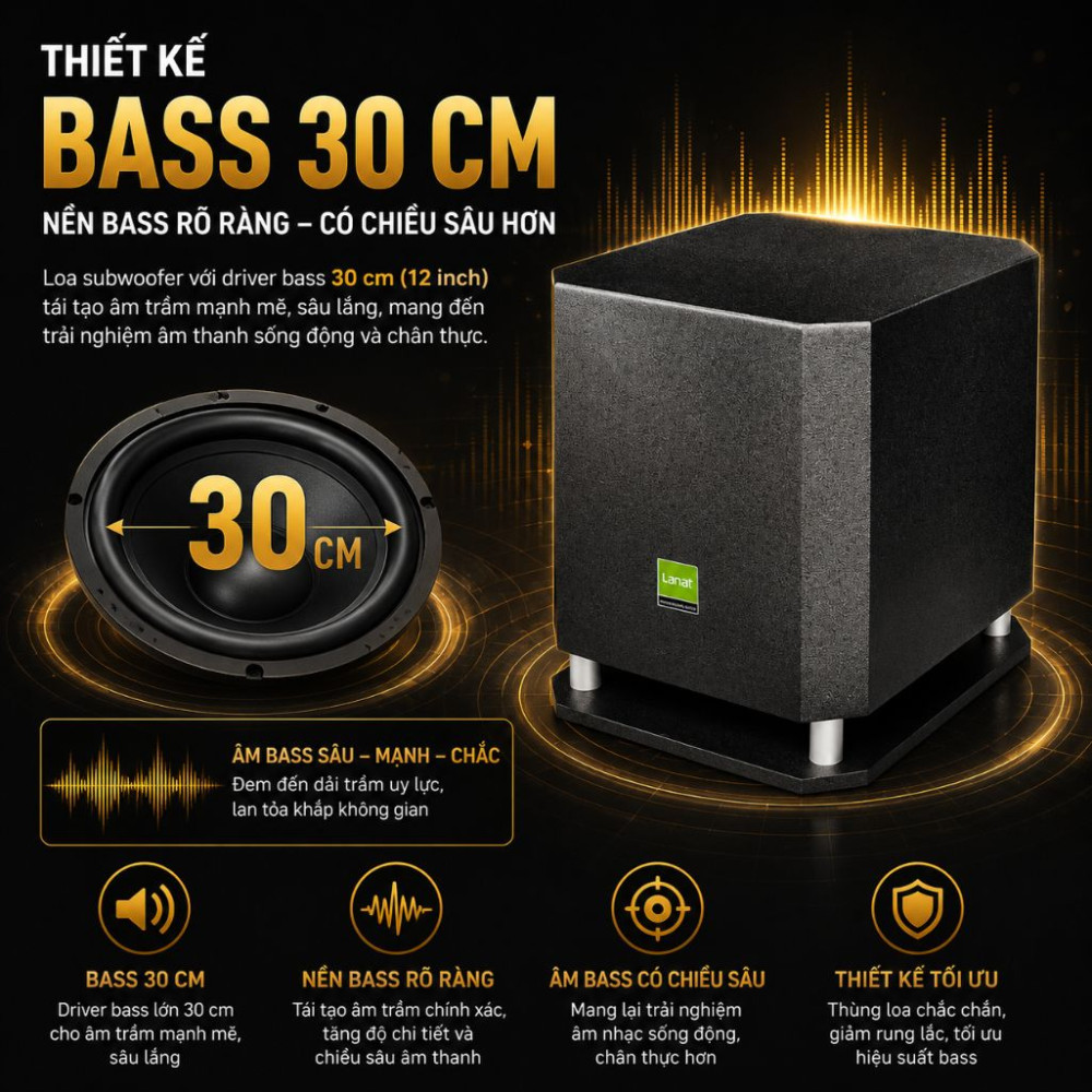 Loa Sub điện Lanqt SD-1201 - Hàng chính hãng