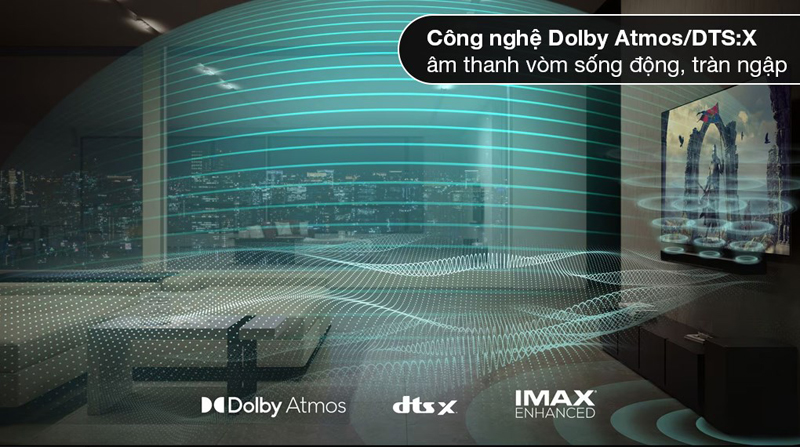 Công nghệ AI Sound Pro, Dolby Atmos, Dolby Digital Plus,..cho âm thanh sống đông