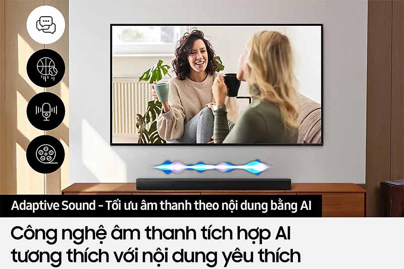 Chế độ Adaptive Sound có tích hợp AI giúp tự động hóa âm thanh 