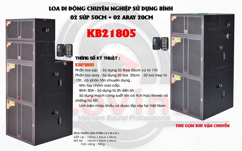 Loa tủ kéo bình Lovina KB21805