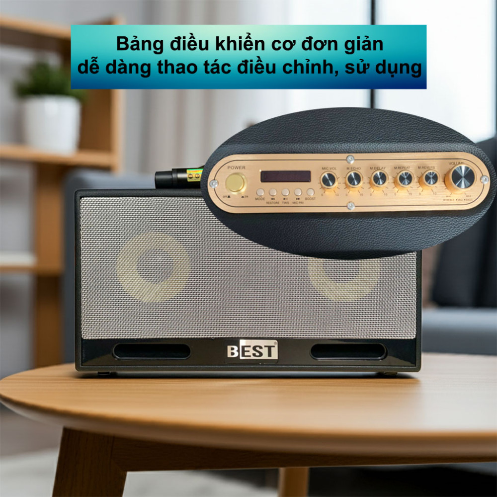 Loa xách tay Best B16-PRO 350W thiết kế bảng điều khiển dễ sử dụng