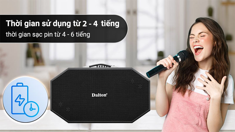 Thời gian sử dụng của Loa xách tay Dalton K208H