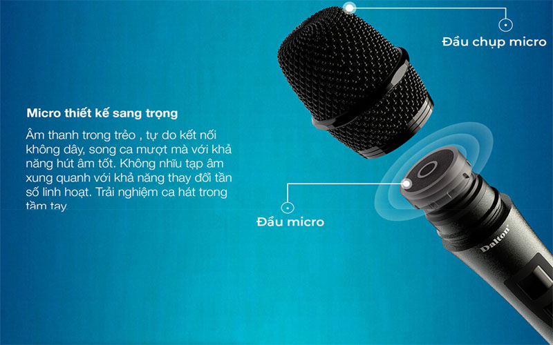 Thiết kế micro của Loa xách tay Dalton PS-K9A