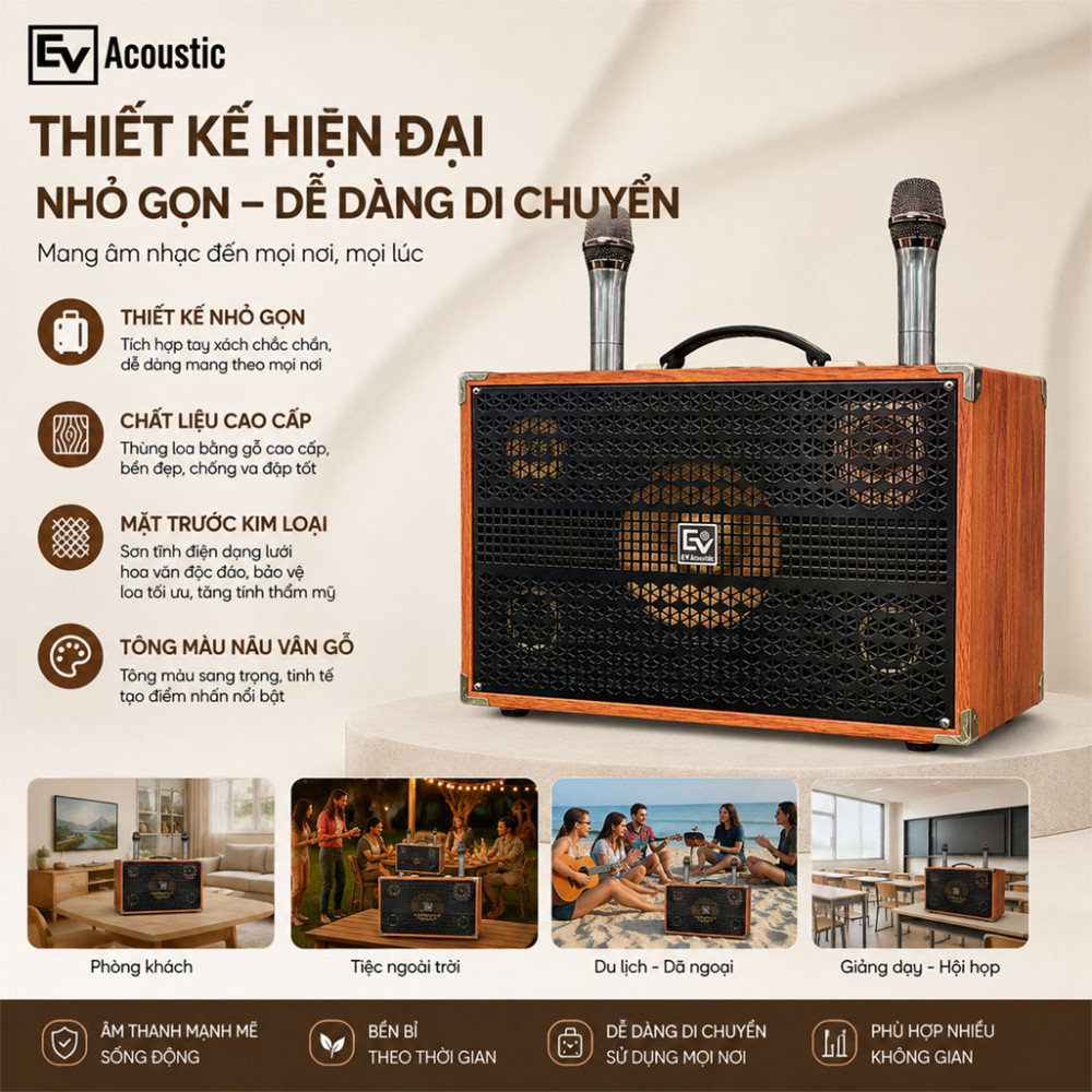 Loa xách tay EV Acoustic EV-203N - Hàng chính hãng