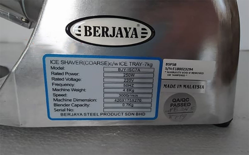 Máy bào đá dùng điện Berjaya BJY-ISC7A