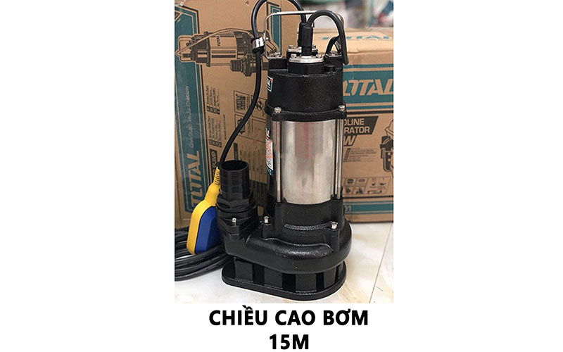 Chiều cao bơm nước của Máy bơm chìm nước thải 1100W Total TWP7110016