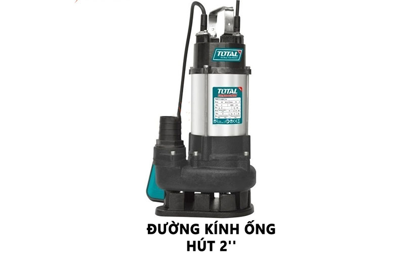 Đường kính ống hút của Máy bơm chìm nước thải 1100W Total TWP7110016