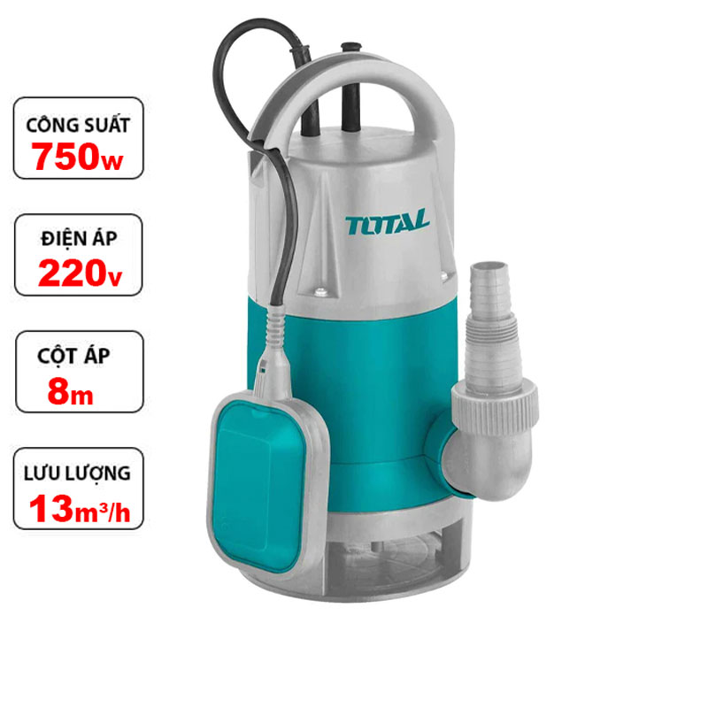 Thông số kĩ thuật của máy bơm nước thải Total TWP87506