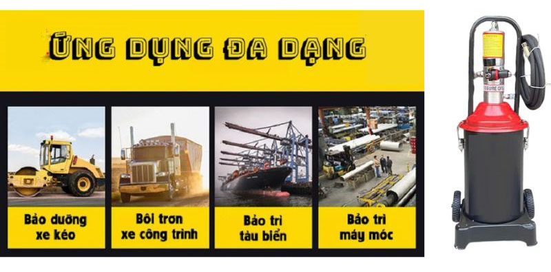 Chuyên dùng để bơm mỡ cho ô tô, xe tải, máy xúc, máy ủi, máy móc