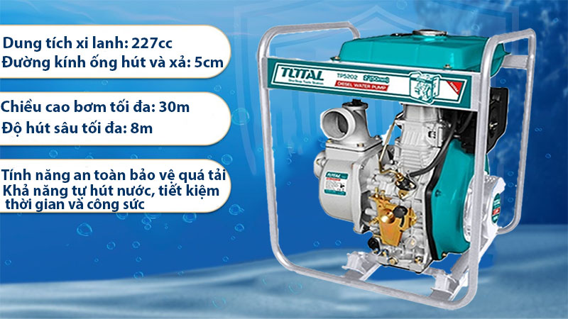 Tiện ích của Máy bơm nước chạy dầu Diesel Total TP5202