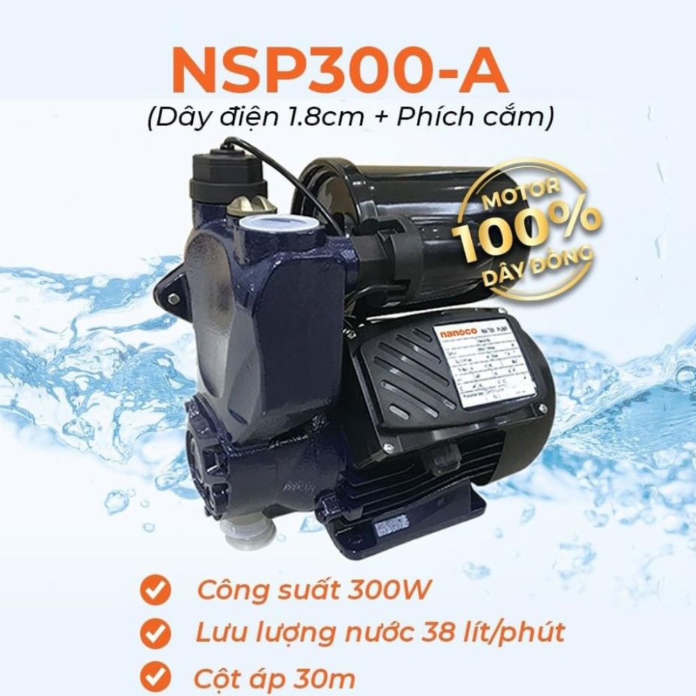 Máy bơm nước đẩy cao Nanoco NSP300 - Hàng chính hãng