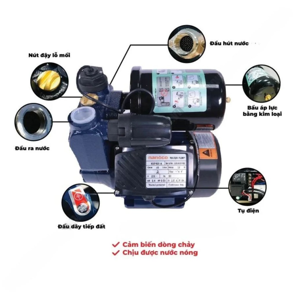 Máy bơm nước đẩy cao Nanoco NSP300 - Hàng chính hãng