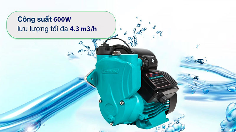 Công suất của Máy bơm nước tăng áp Rymaru RY600A