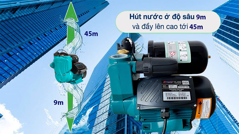 Bán kính hoạt động của Máy bơm nước tăng áp Rymaru RY600A