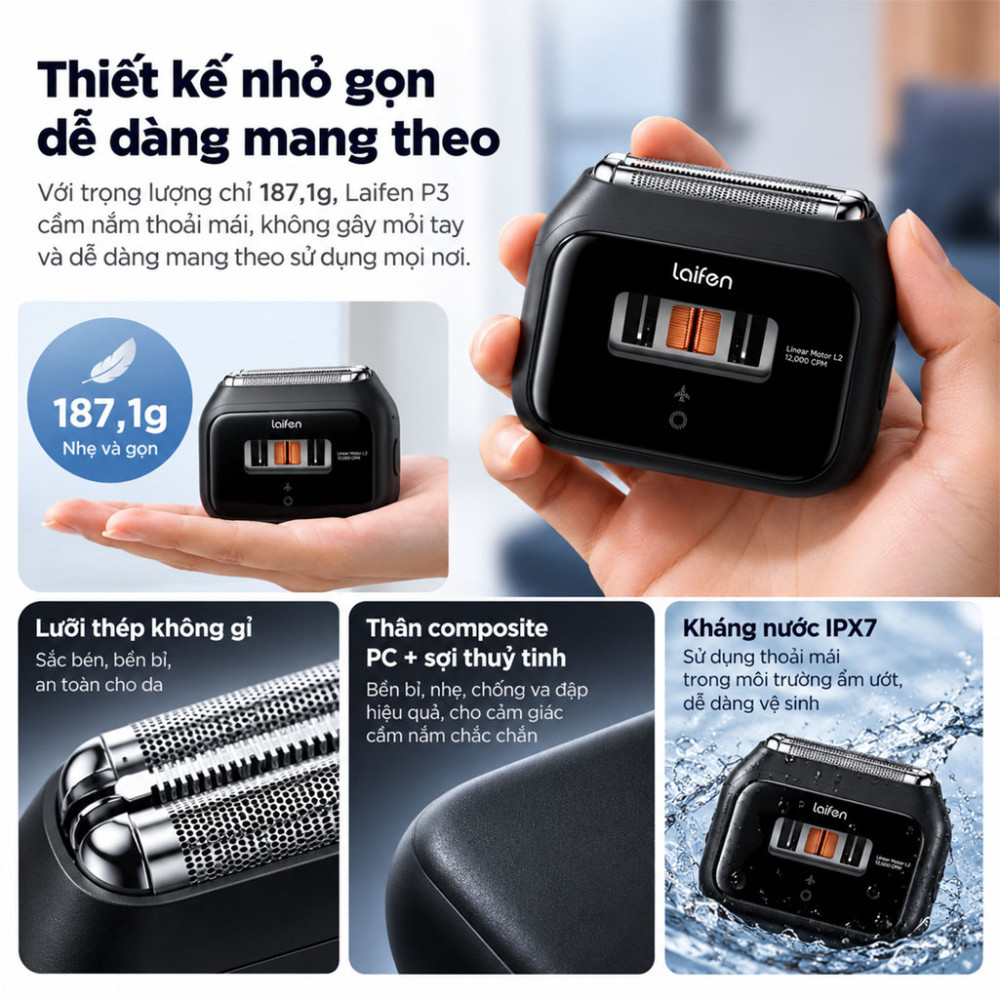Máy cạo râu Laifen P3 - Hàng chính hãng