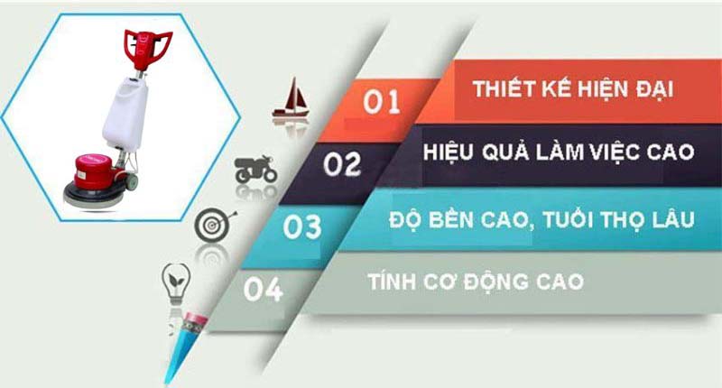 Máy chà sàn công nghiệp Chaobao HY005 có nhiều tính năng tiện lợi