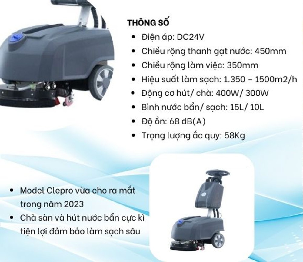 Máy chà sàn liên hợp CleproX X35B - Hàng chính hãng
