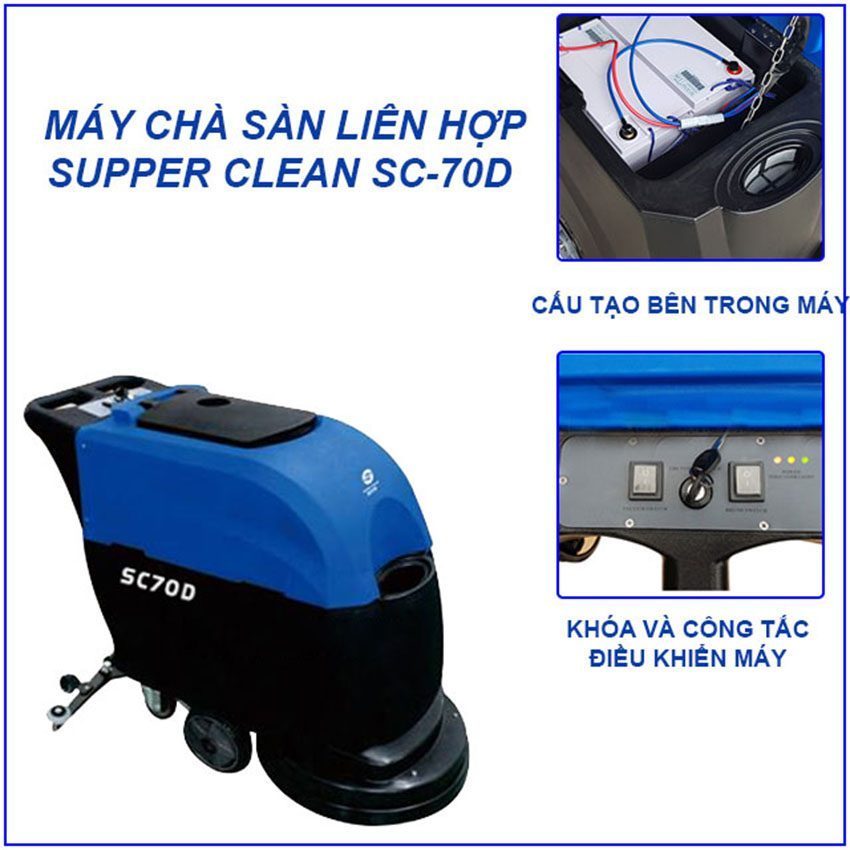 Chi tiết của máy chà sàn liên hợp Supper Clean SC-70D