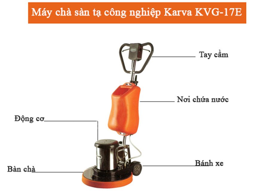 Chi tiết của máy chà sàn tạ Karva KVG-17E