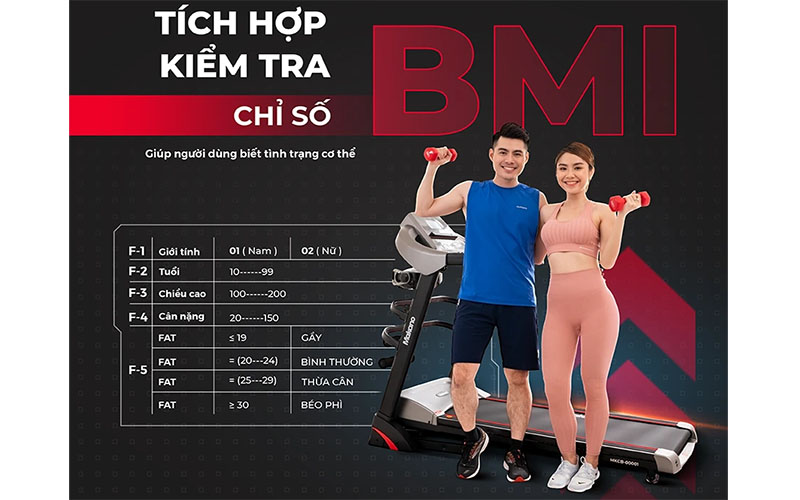 Công nghệ tính BMI của Máy chạy bộ đa năng Makano MKCB-00001